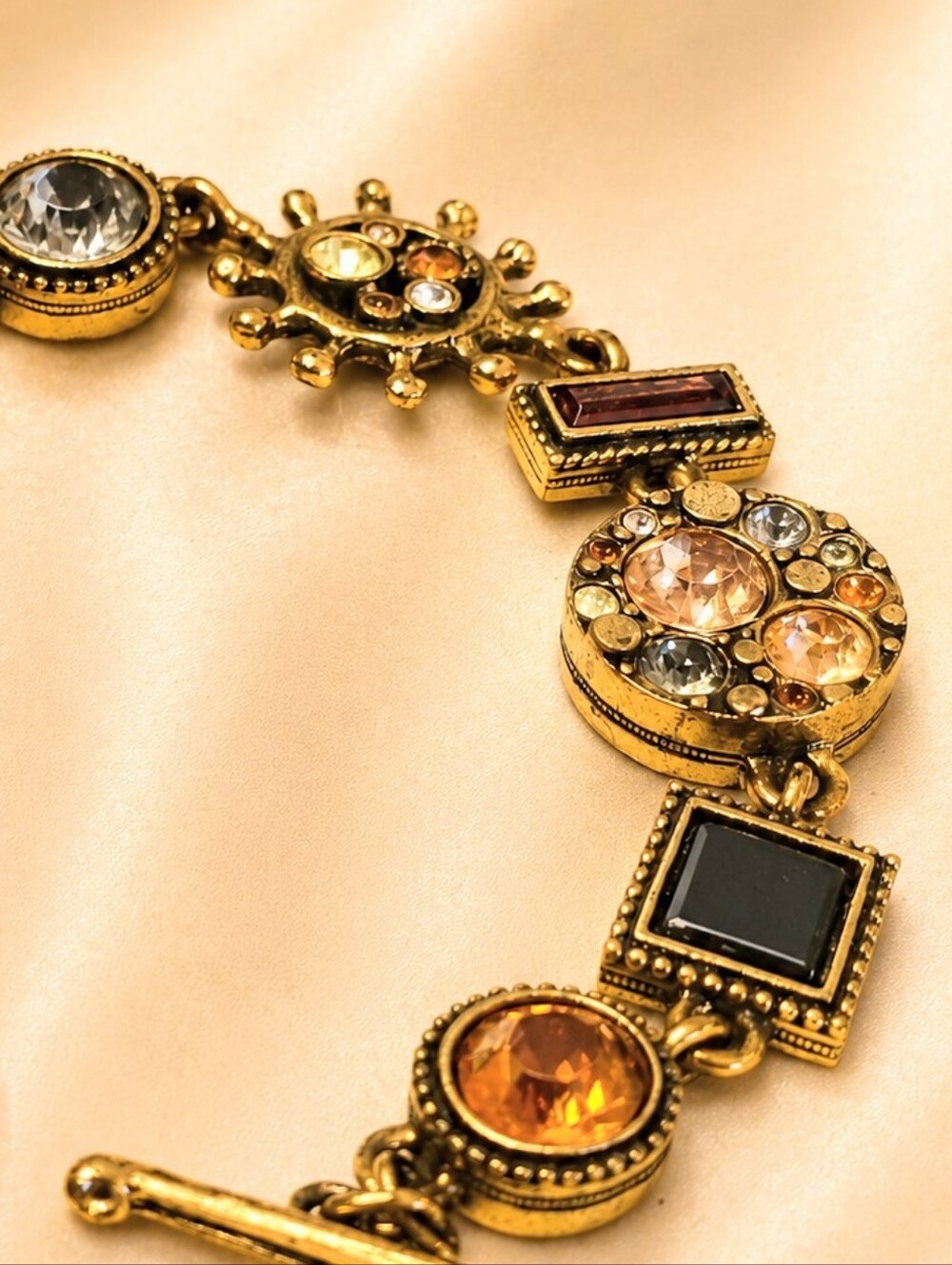 🌟 P. Locke Vintage Gold Plated Multi Links Bracelet - Picture 4 of 7
